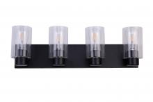 Lit Up Lighting LIT5424BK+MC -CL - 4X E12 60 W vanity Light in Black finish with replaceable socket rings